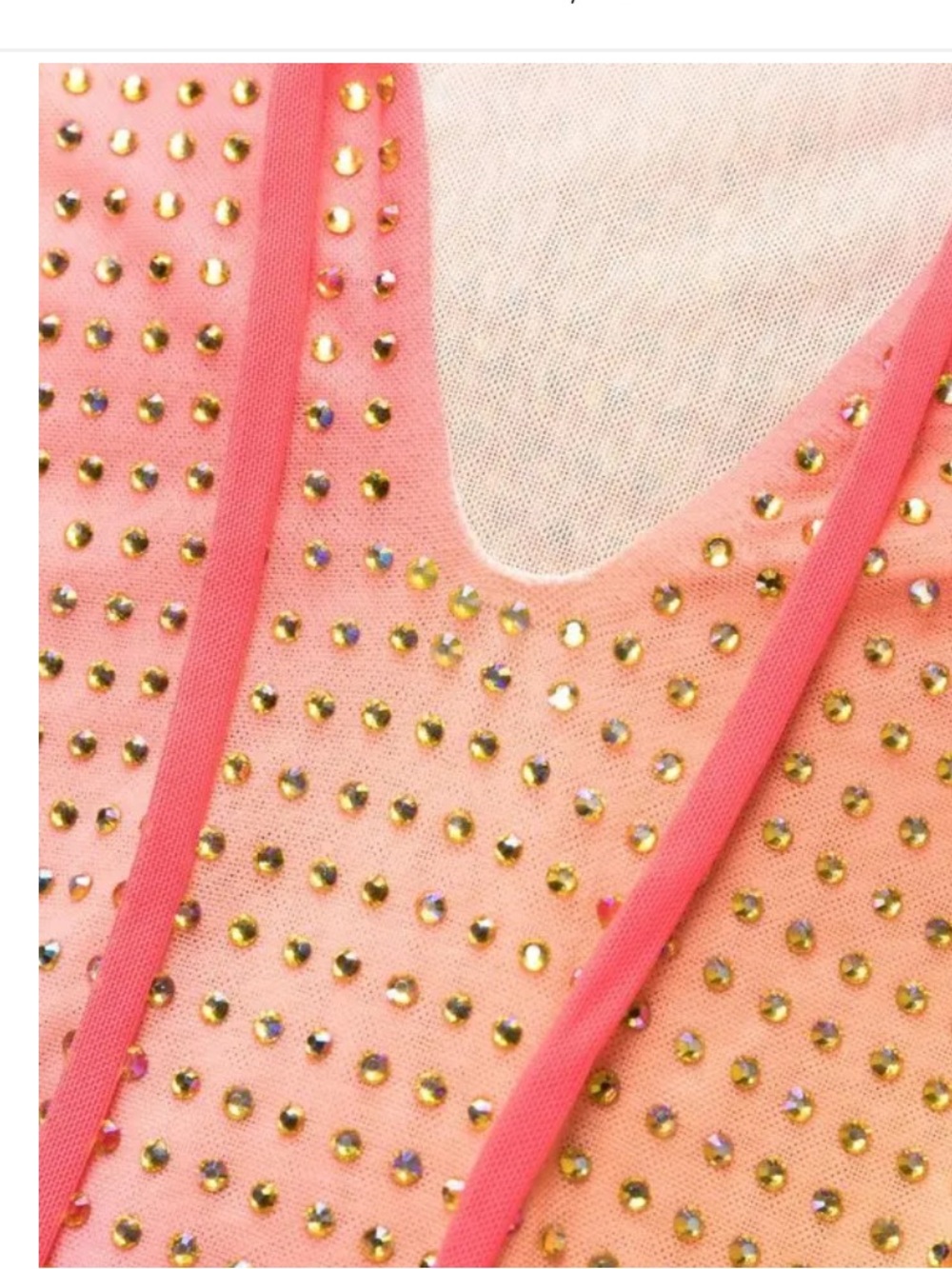 Self-Portrait crystal mesh RHINESTONE EMBELLISHED MAXI DRESS pink party bodycon - Picture 5 of 15